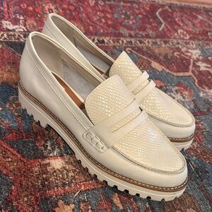Cream Chunky Sole Loafers Flats